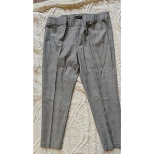 Talbots 16P Women’s Skinny Ankle Pull On Pants Stretch Elastic Waist Black Plaid
